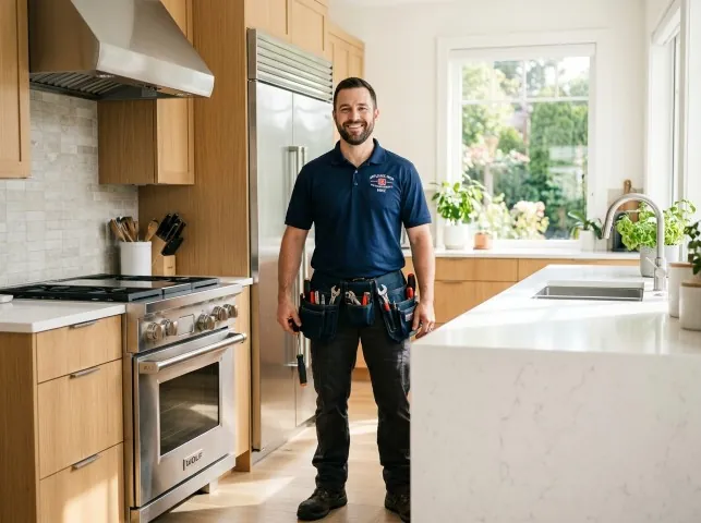 Appliance Repair Hero technician after an appliance repair in a Connecticut home